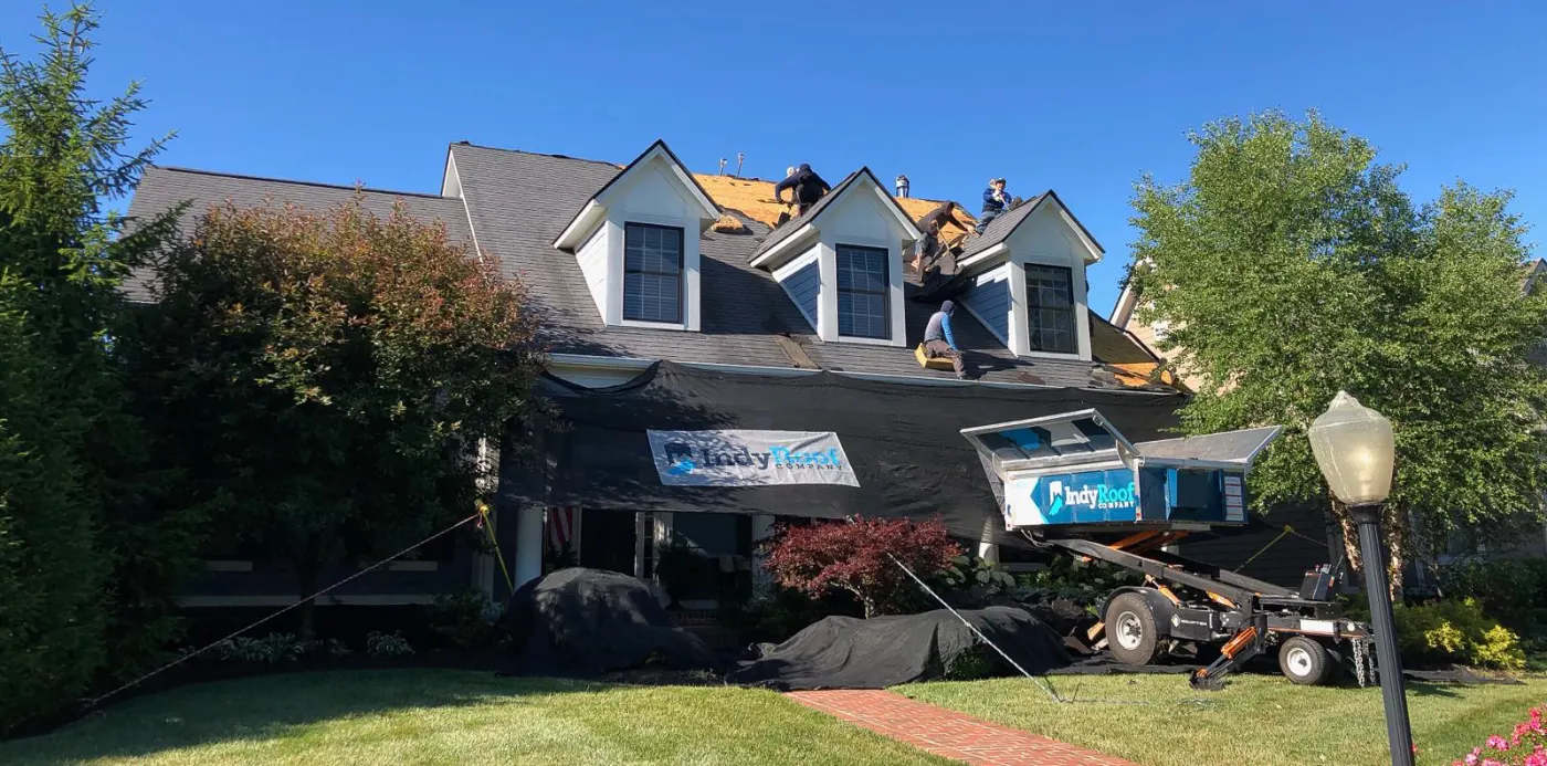 Roof inspection documented on a Traders Point home